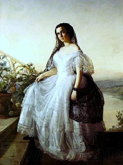 Francois Auguste Biard Portrait of a woman France oil painting art